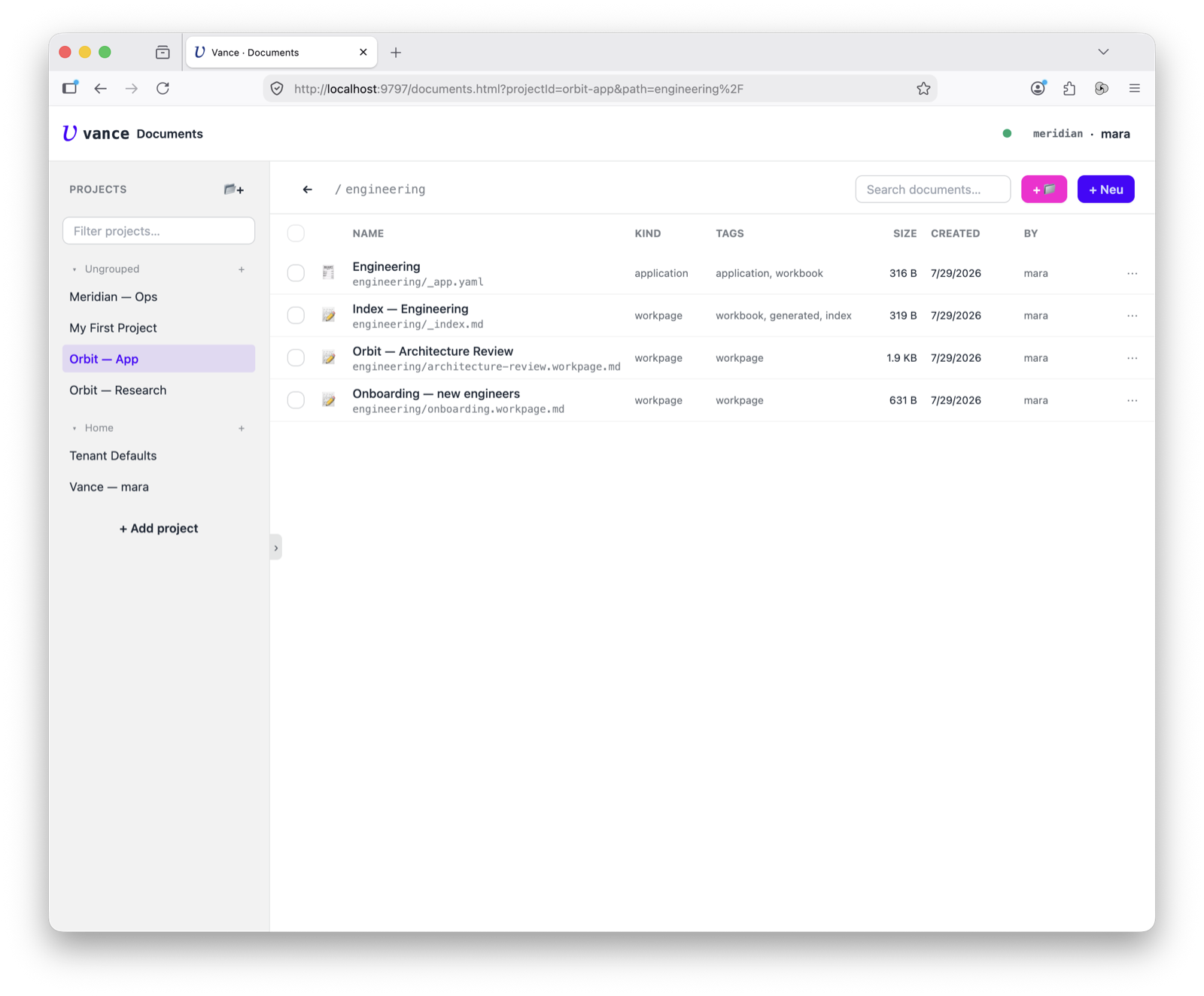 Documents — inside the engineering folder