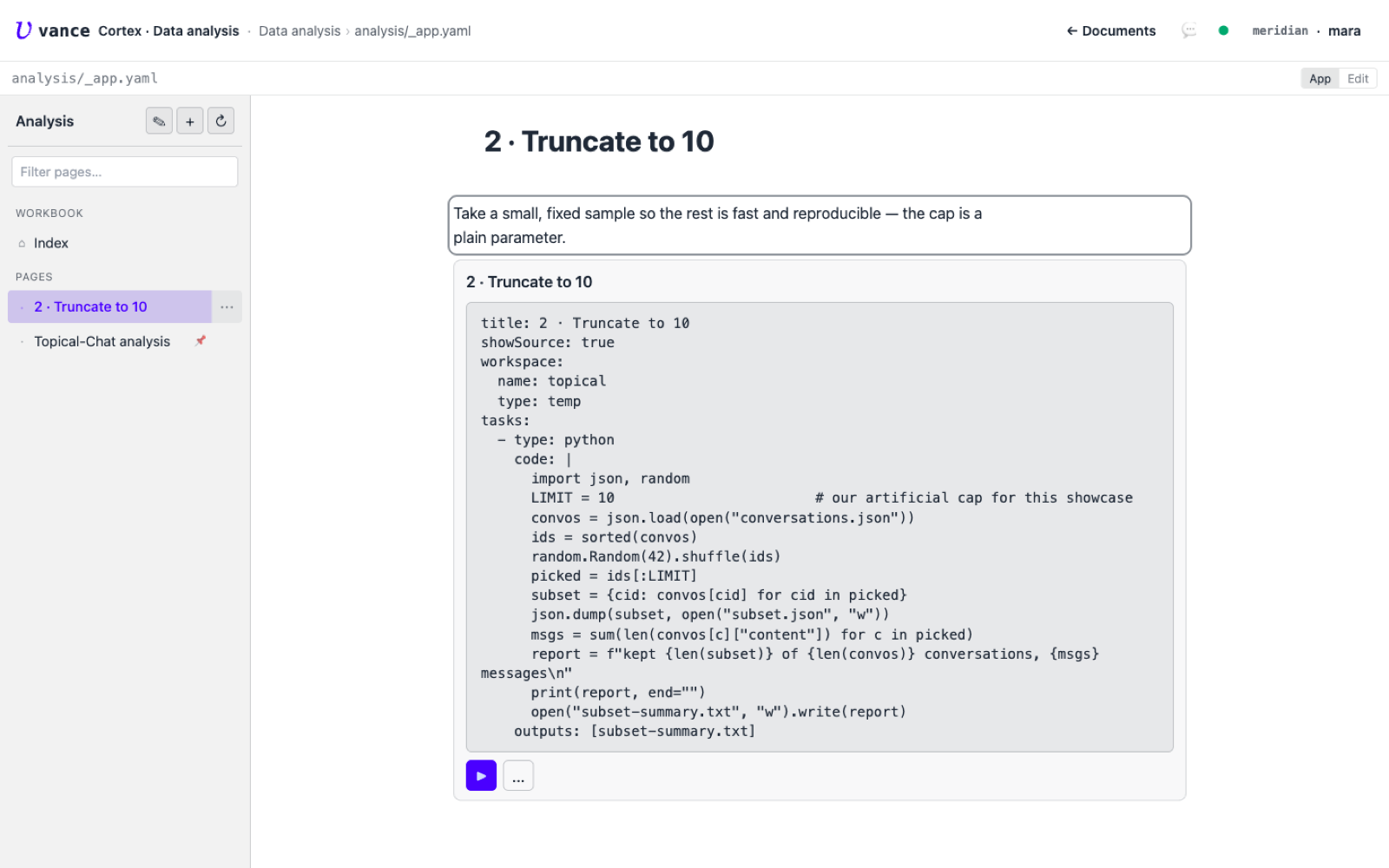 The truncate compose block with the LIMIT parameter